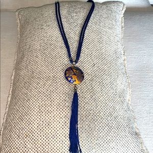 Blue Peacock Pendant Necklace